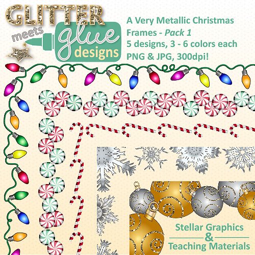 "A Very Metallic Christmas" Frames & Borders