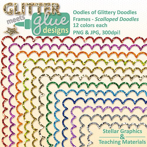 Oodles of Glittery Doodles - Scalloped Doodles